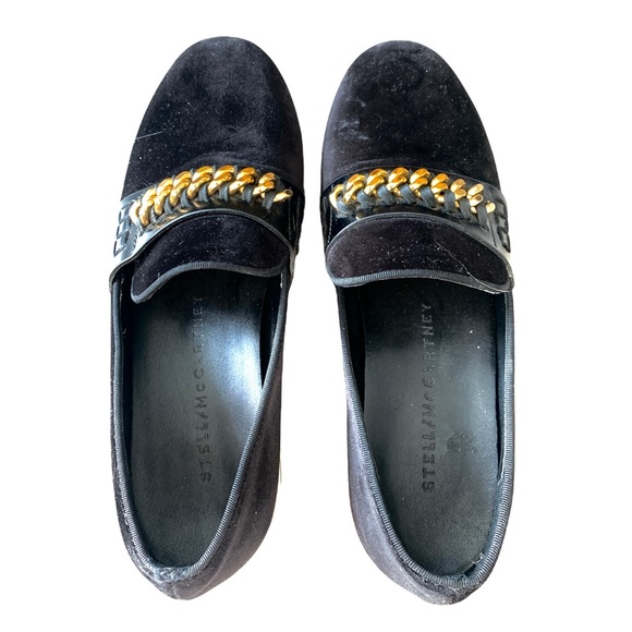 Stella McCartney Velvet Gold Chain Platform Shoes - Picture 5 of 17